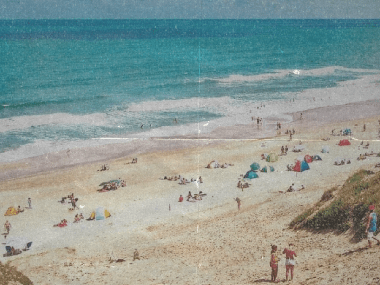 Playa verde mundo tipo foto vieja